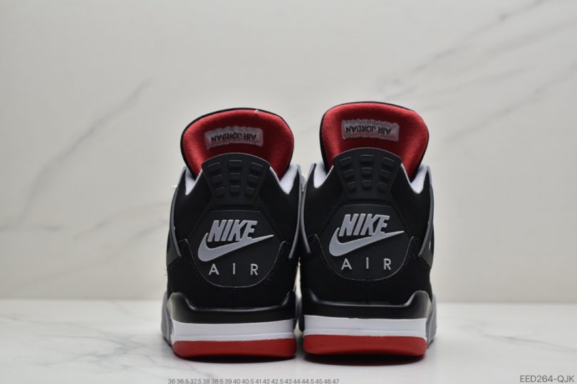 黑红公牛, 文化篮球鞋, 公牛, Nike Air, Jordan, Bred, AJ4, Air Jordan 4 - 耐克Nike Air Jordan 4 Retro Bred “黑红公牛” AJ4 乔4 迈克尔·乔丹AJ4代中帮复古休闲运动文化篮球鞋