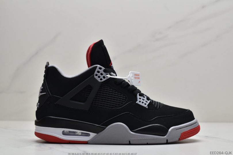 黑红公牛, 文化篮球鞋, 公牛, Nike Air, Jordan, Bred, AJ4, Air Jordan 4 - 耐克Nike Air Jordan 4 Retro Bred “黑红公牛” AJ4 乔4 迈克尔·乔丹AJ4代中帮复古休闲运动文化篮球鞋