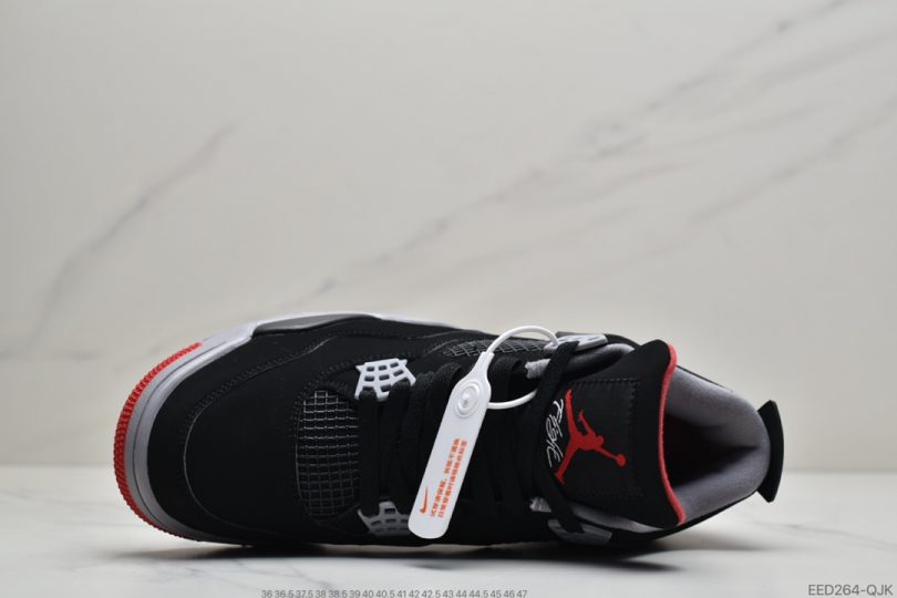 黑红公牛, 文化篮球鞋, 公牛, Nike Air, Jordan, Bred, AJ4, Air Jordan 4 - 耐克Nike Air Jordan 4 Retro Bred “黑红公牛” AJ4 乔4 迈克尔·乔丹AJ4代中帮复古休闲运动文化篮球鞋