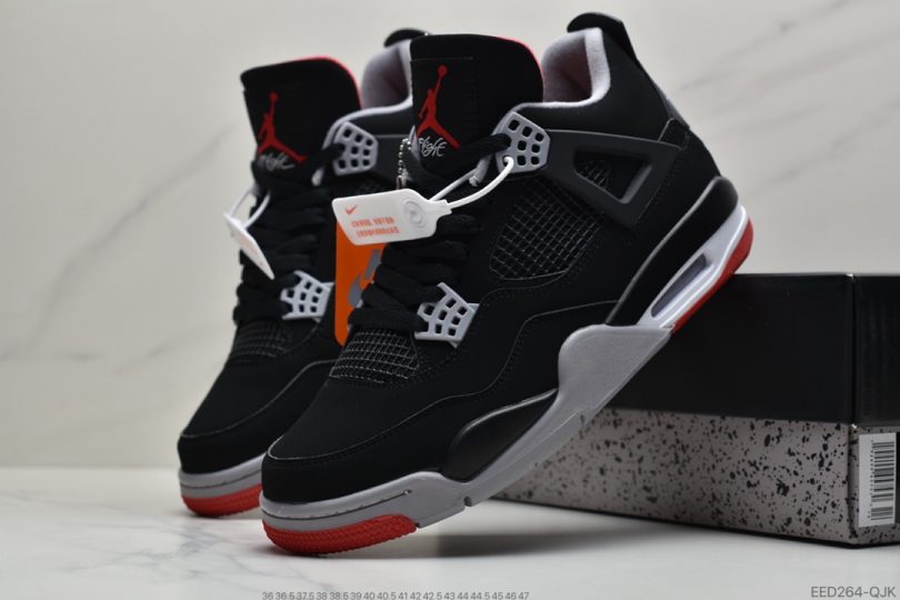 黑红公牛, 文化篮球鞋, 公牛, Nike Air, Jordan, Bred, AJ4, Air Jordan 4 - 耐克Nike Air Jordan 4 Retro Bred “黑红公牛” AJ4 乔4 迈克尔·乔丹AJ4代中帮复古休闲运动文化篮球鞋