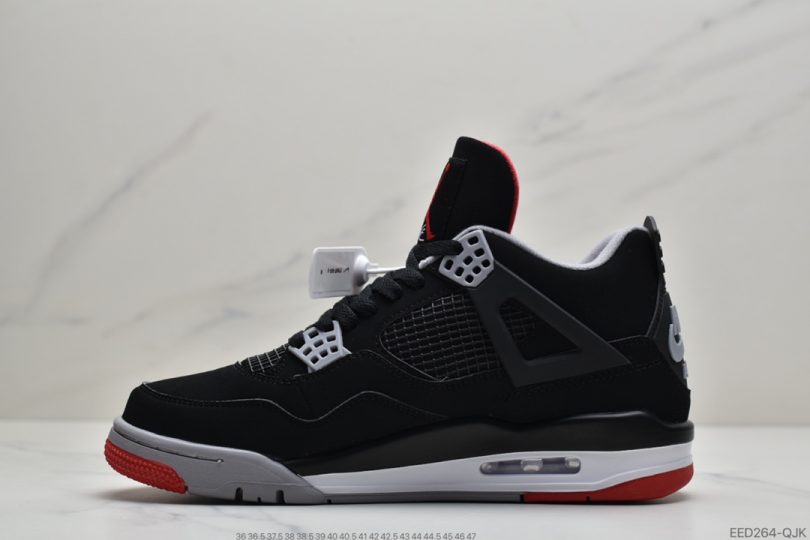 黑红公牛, 文化篮球鞋, 公牛, Nike Air, Jordan, Bred, AJ4, Air Jordan 4 - 耐克Nike Air Jordan 4 Retro Bred “黑红公牛” AJ4 乔4 迈克尔·乔丹AJ4代中帮复古休闲运动文化篮球鞋