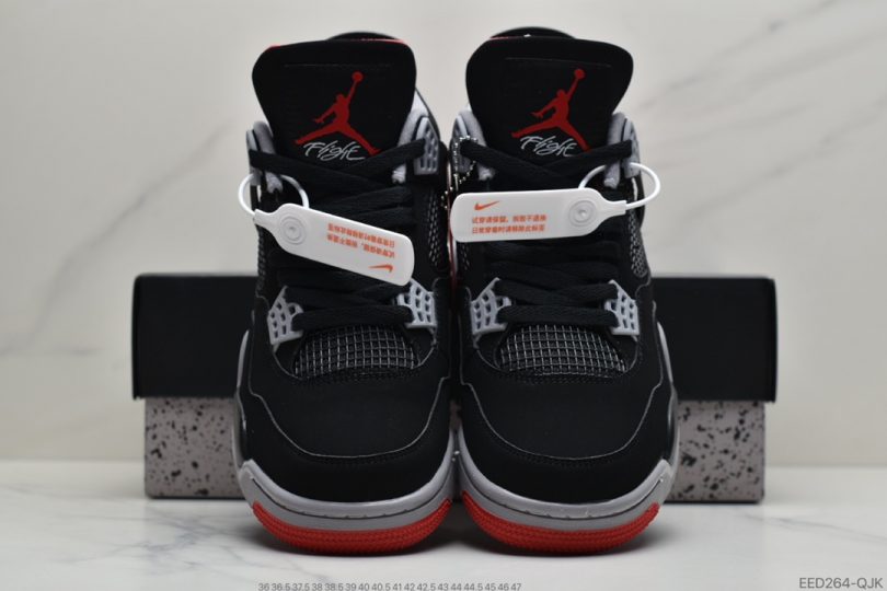 黑红公牛, 文化篮球鞋, 公牛, Nike Air, Jordan, Bred, AJ4, Air Jordan 4 - 耐克Nike Air Jordan 4 Retro Bred “黑红公牛” AJ4 乔4 迈克尔·乔丹AJ4代中帮复古休闲运动文化篮球鞋