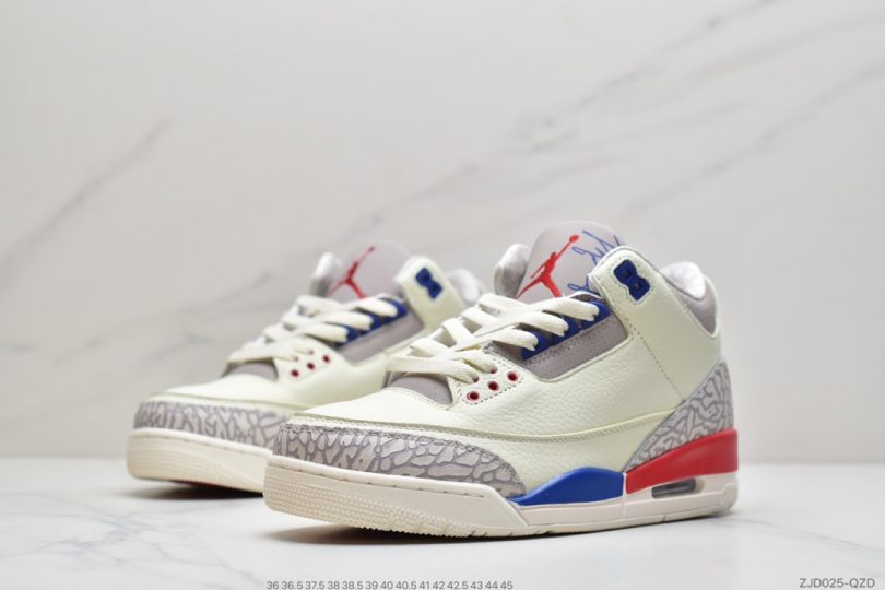 爆裂纹, 公牛, 乔丹篮球鞋, Knicks, Jordan, AJ3, Air Jordan 3, Air Jordan - 乔丹 Air Jordan 3 Retro “Knicks”AJ3 尼克斯乔丹3代白蓝橘篮球鞋