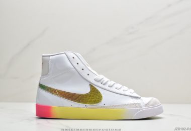 耐克NK Blazer Mid ‘1977 Vintage WE”Multi-Color” 全息镭射小OW“开拓者高帮百搭休闲运动板鞋