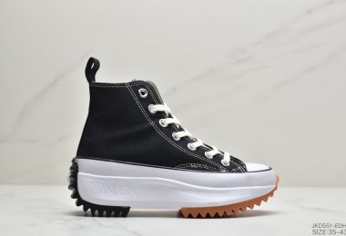 匡威Converse chuck Run Star Hike Hi” Black White Gum”1970超松糕锯齿底时装帆布休闲运动鞋