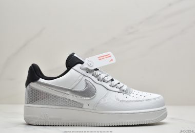 耐克/Nike Air Force 1’07″White/Black/Silver 3M “空军一号白黑银蜂巢格休闲运动板鞋