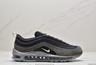 耐克NIKE Air Max 97 黑绿泼墨 子弹 全掌气垫跑步鞋