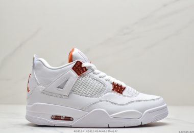 耐克Nike Air Jordan 4 Retro “Orange Metallic” 白橙 乔4 迈克尔·乔丹AJ4代中帮复古休闲运动文化篮球鞋