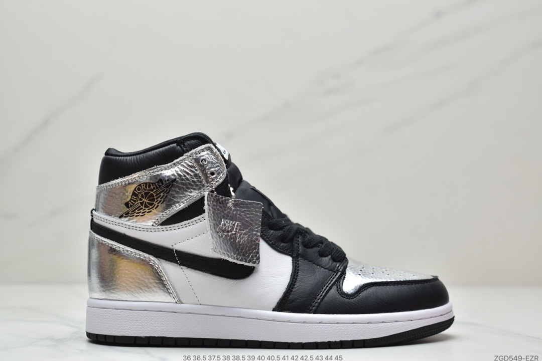 乔丹Air Jordan 1 High “Silver Toe”“Metallic Silver”黑银脚趾 AJ1乔丹一代高帮篮球鞋