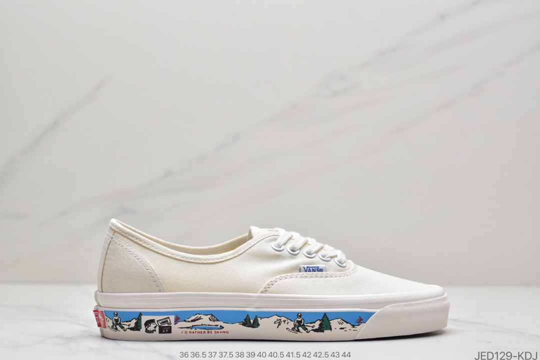 万斯Vans Authentic 44 DX 万斯 牛奶白麂皮低帮硫化帆布鞋板鞋