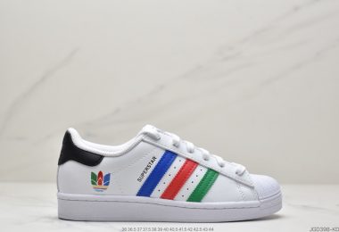 阿迪达斯Adidas三叶草 Originals Superstar”White/Red/Blue/Green”多色重叠贝壳头经典百搭休闲运动板鞋