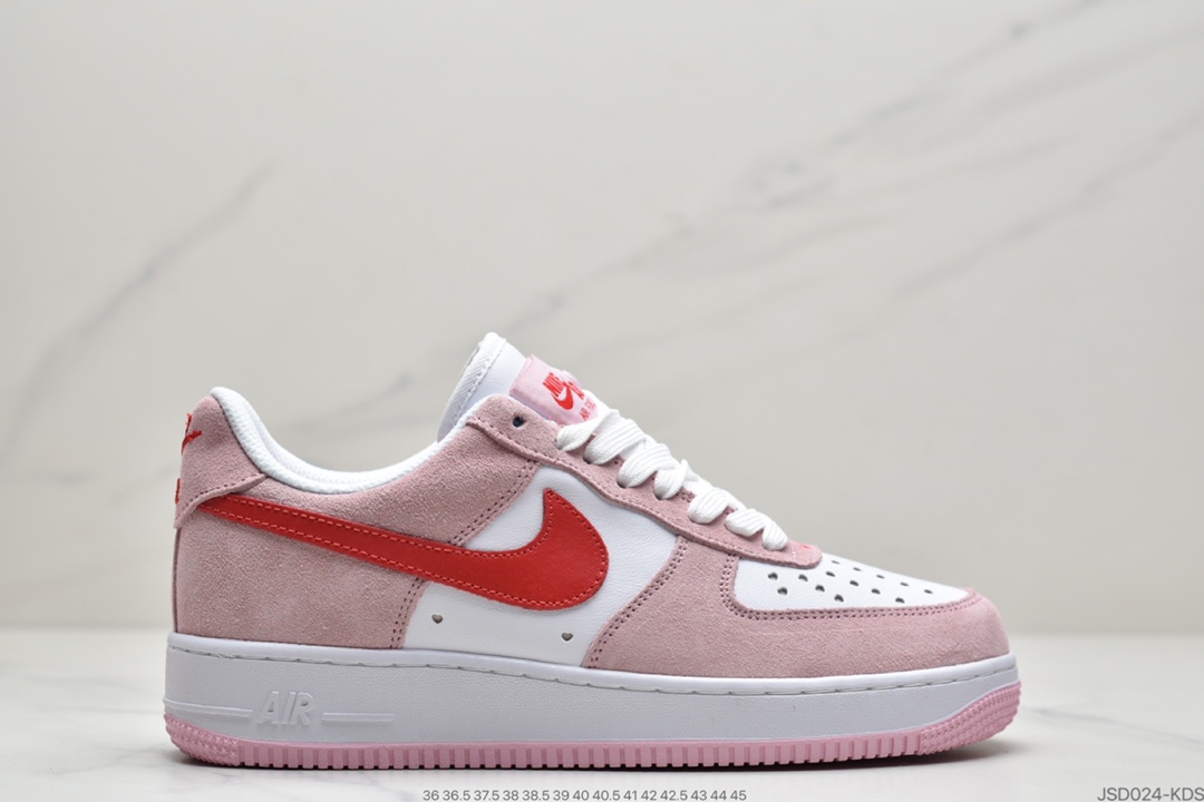 耐克Nike Air Force 1 ‘07 QS 粉红 情人节空军一号低帮运动板鞋