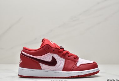 乔丹 Air Jordan 1 Low SE（GS）白红红外线拼接女子低帮篮球鞋