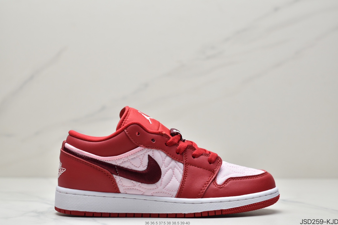 乔丹 Air Jordan 1 Low SE（GS）白红红外线拼接女子低帮篮球鞋