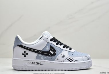 耐克Nike Air Force 1 Low’07 黑白灰空军一号低帮PS5电玩主题休闲板鞋