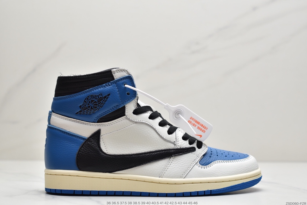 Travis Scott x Fragment x Air Jordan 1 High OG SP “Military Blue”闪电倒钩高帮篮球鞋