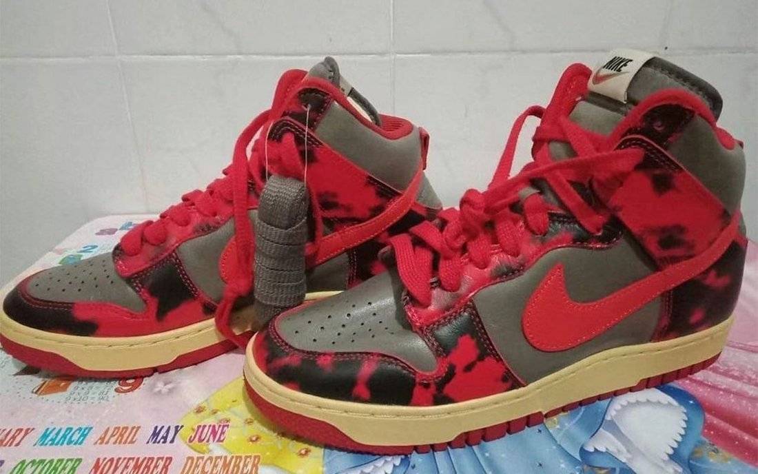 耐克Nike Dunk High “Red Camo”细节赏析