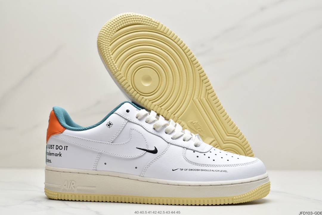 运动板鞋, 空军一号, 板鞋, Nike Air Force1 白绿橙, Nike Air