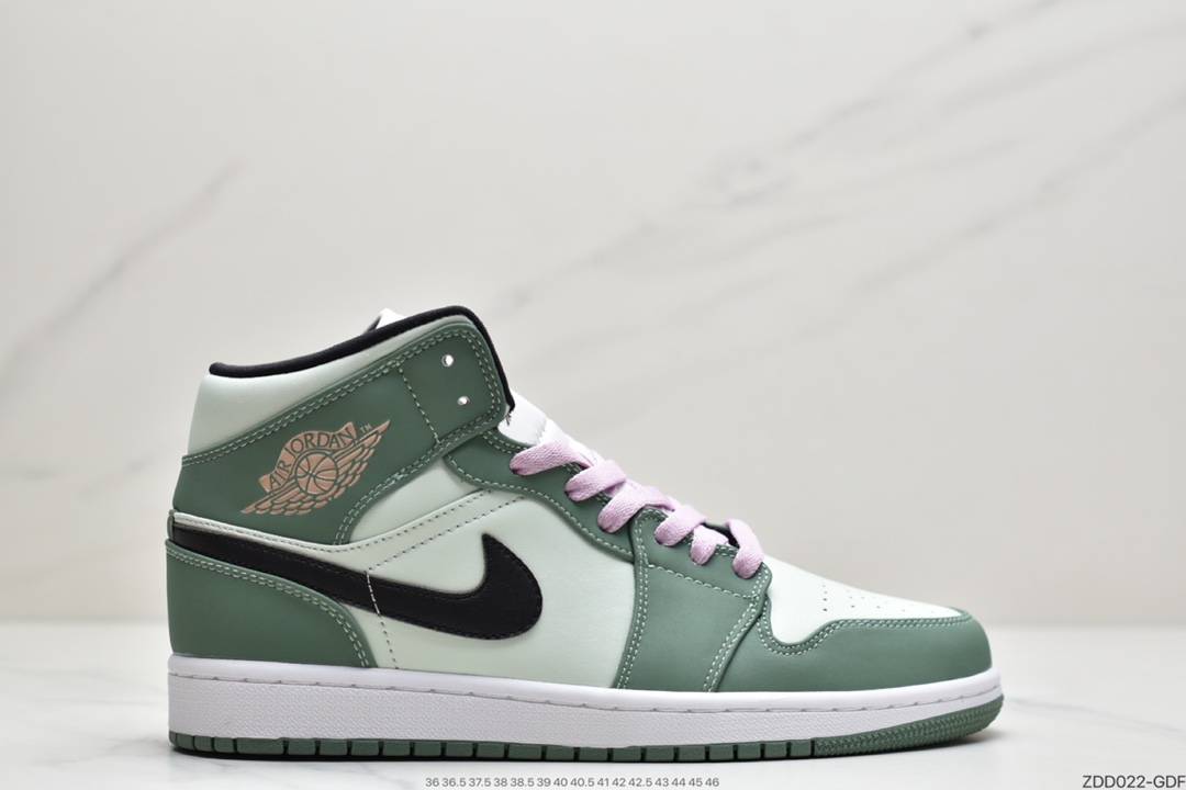 乔丹 Air Jordan 1 Mid SE“Dutch Green” AJ1 绿粉配色中帮系列中帮系列