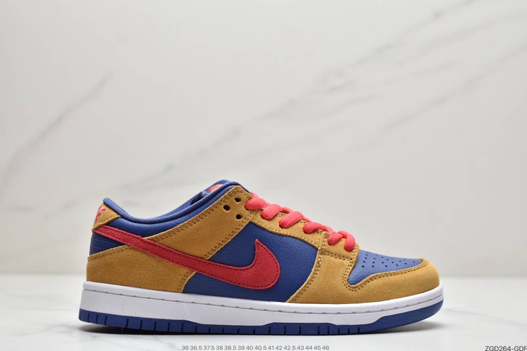 耐克 Nike SB Dunk Low Pro”Reverse Papa Bear”扣篮系列低帮休闲运动滑板板鞋“棕红蓝熊爸爸”