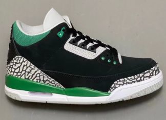 近距离观察 Air Jordan 3 “Pine Green”