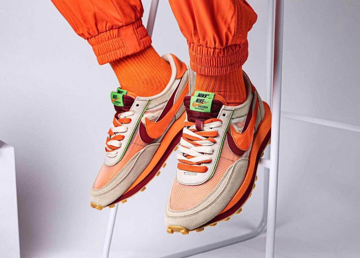 Clot Sacai Nike LDWaffle DH1347-100 脚上