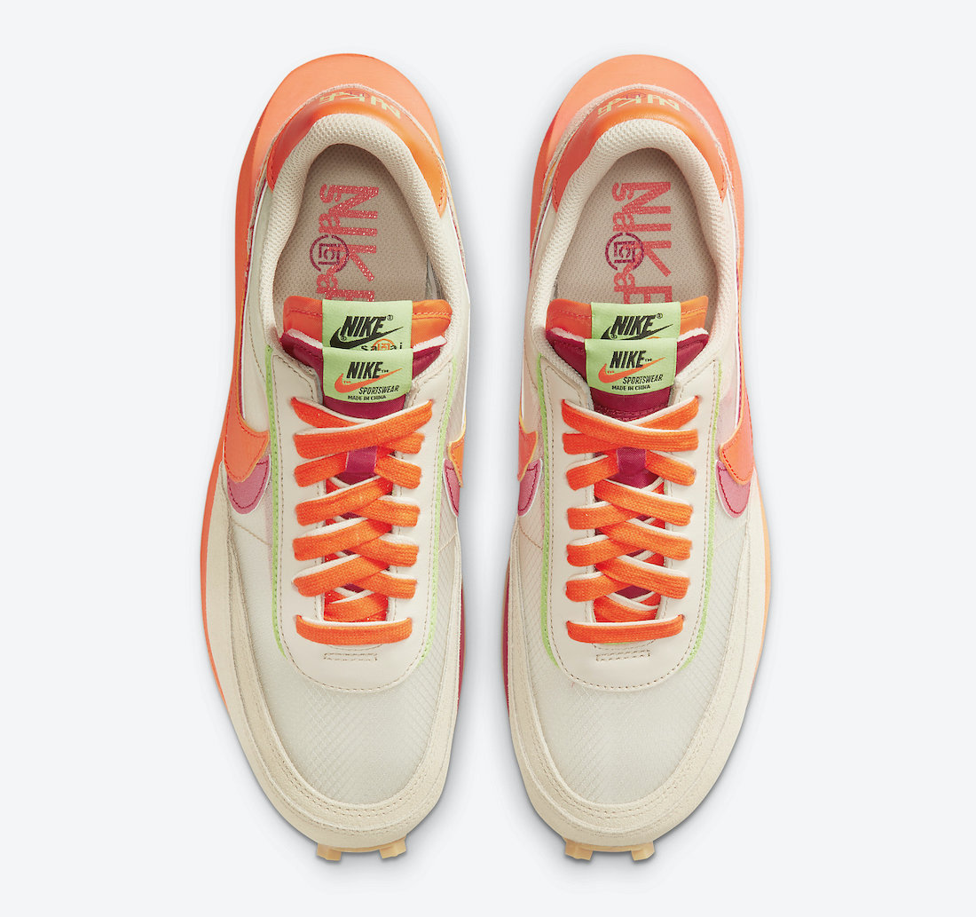 Clot Sacai Nike LDWaffle Orange Blaze DH1347-100 发布日期