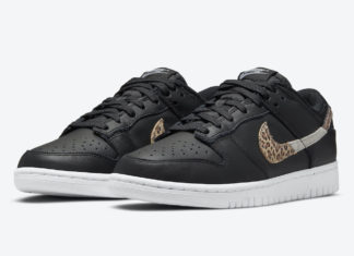 这款 Nike Dunk Low 带有分体动物印花 Swooshes