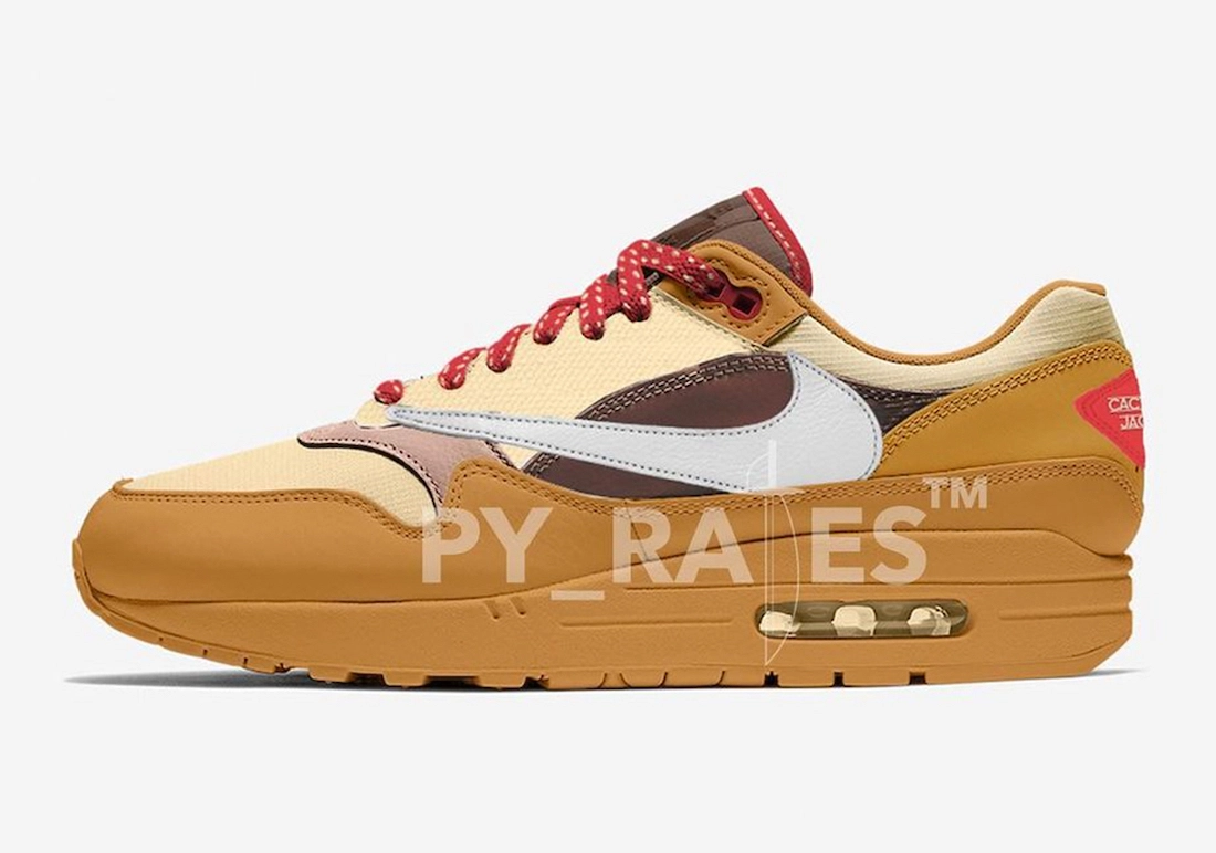 Travis Scott Nike Air Max 1 Wheat Lemon Drop Baroque Brown 智利红发售日期模拟