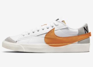 Nike Blazer Low Jumbo搭配橙色Swoosh标志