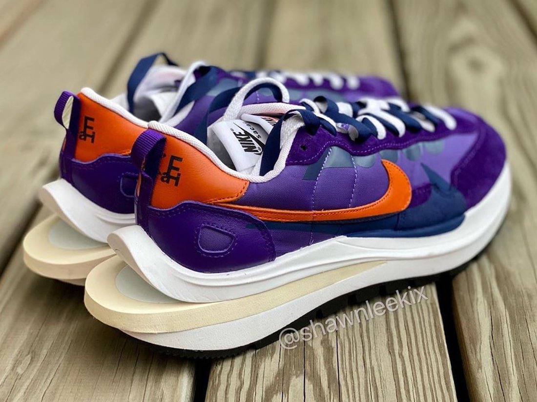 Sacai Nike VaporWaffle深色Iris Campfire橙色鞋款发布日期