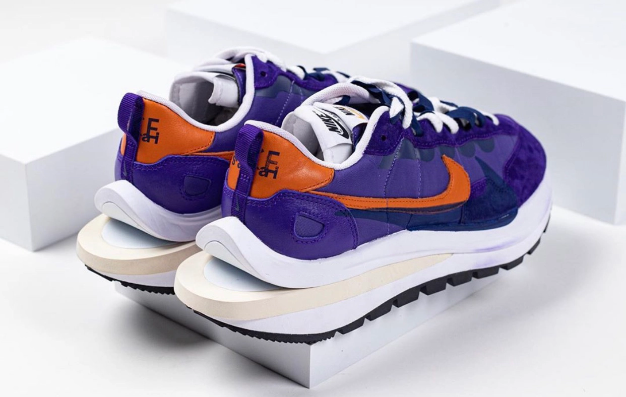 Sacai Nike VaporWaffle深色Iris Campfire橙色鞋款发布日期