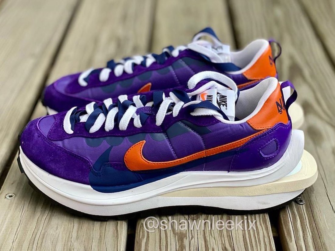 Sacai Nike VaporWaffle深色Iris Campfire橙色鞋款发布日期