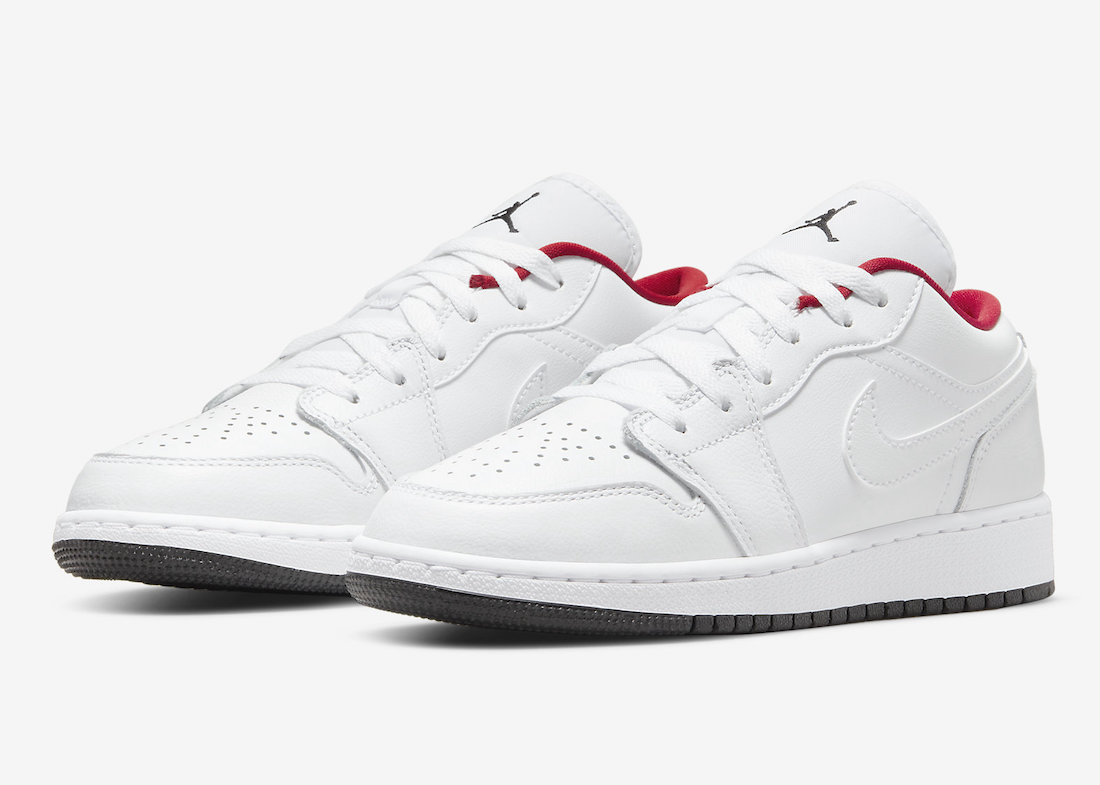 Air Jordan 1 Low White Red Black 553560-164 Release Date