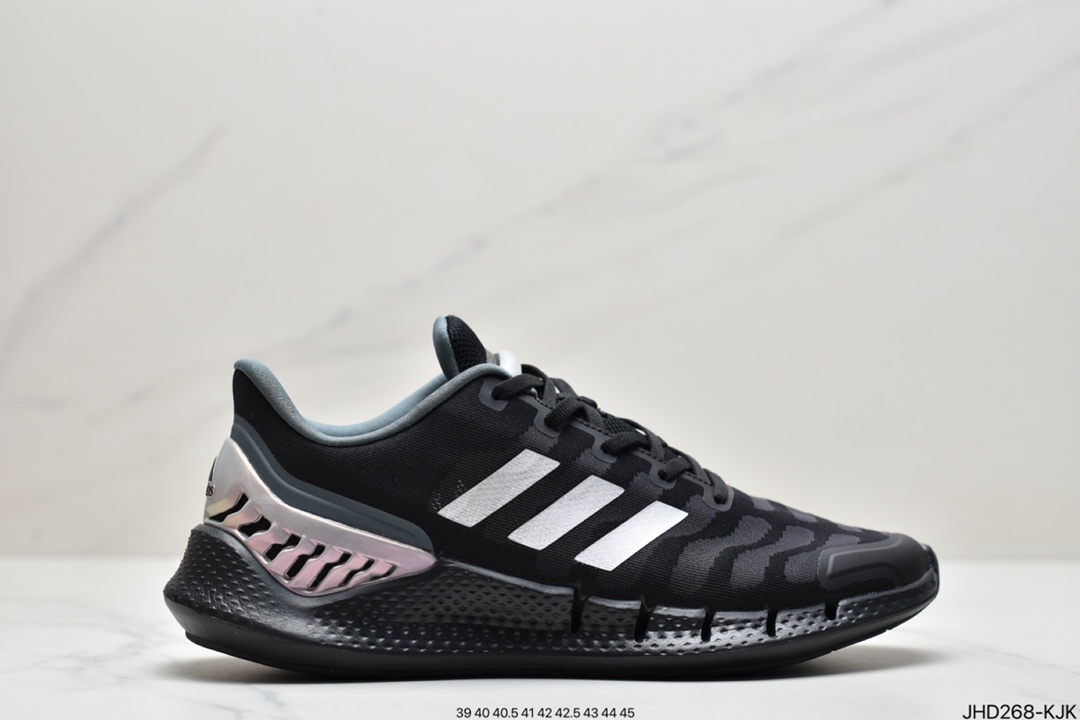 阿迪达斯adidas Climacool 2020 M 清风高弹系列超轻量休闲运动慢跑鞋“黑钛钢灰” 货号：FW1224