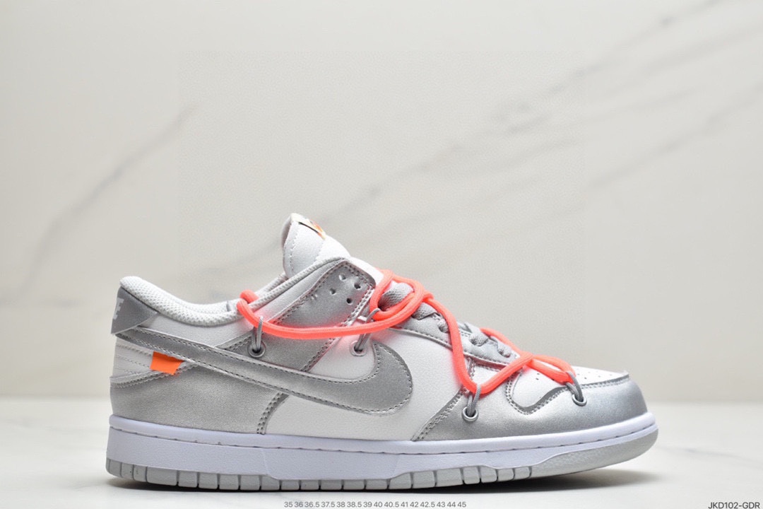 耐克OFF-WHITE x Futura x Nike Dunk Low 三方联名 解构绑带滑板鞋 货号：CN4504SW