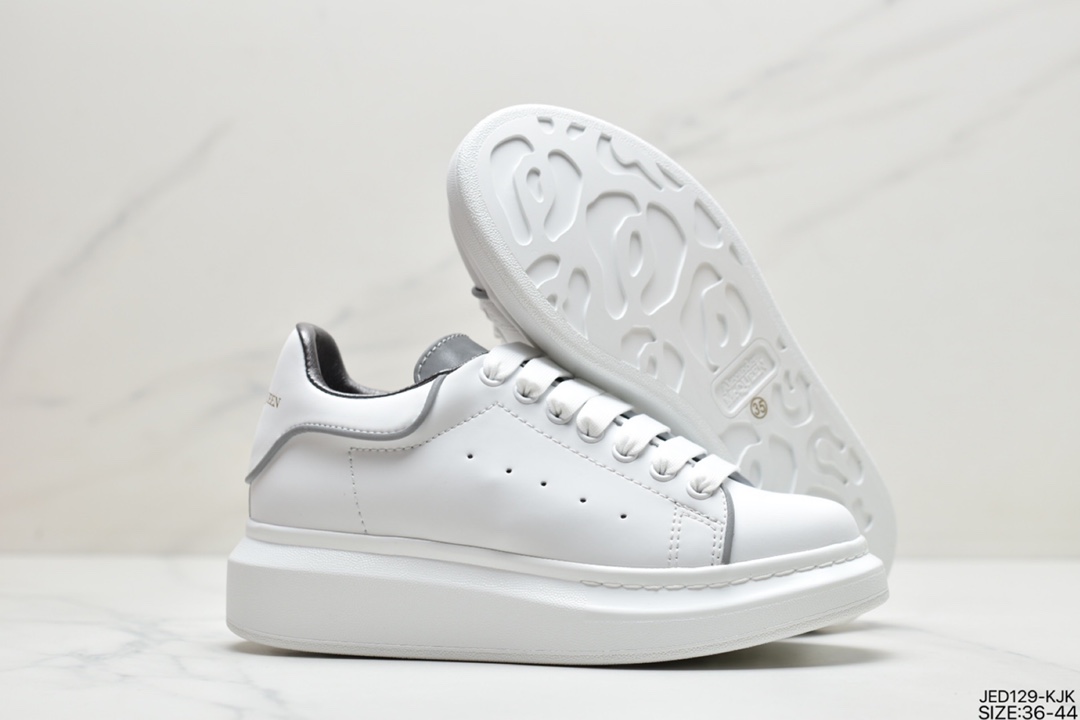 麦昆, 小白鞋, McQueen, Alexander McQueen - Alexander McQueen亚历山大·麦昆 Sole Leather Sneakers低帮时装厚底休闲运动小白鞋