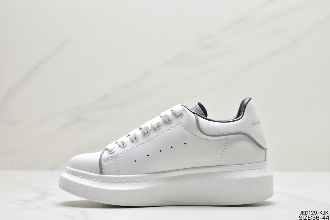 麦昆, 小白鞋, McQueen, Alexander McQueen - Alexander McQueen亚历山大·麦昆 Sole Leather Sneakers低帮时装厚底休闲运动小白鞋