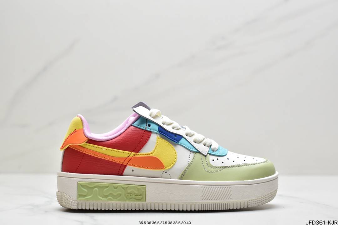 耐克Nike Air Force 1 厚底新配色 马卡龙空军一号时尚休闲低帮板鞋 DO6719-100