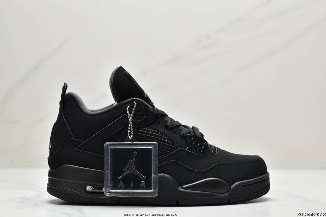 乔丹 Air Jordan 4 Retro 黑猫 AJ4 乔丹4代 aj4 乔4 全黑 乔丹篮球鞋 货号：CU1110