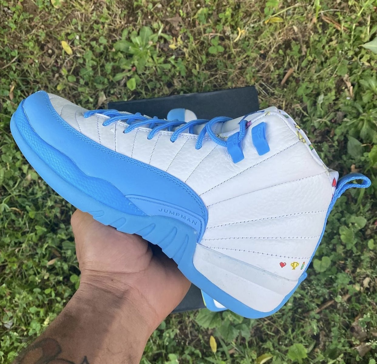 Air Jordan 12 White University Blue Lemon Venom Kids DQ4365-114 Release Date