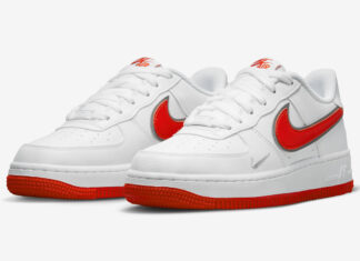 这款耐克空军1号Nike Air Force 1 Low以橙色为亮点，让人眼前一亮。