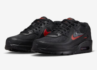 黑红相间的Nike Air Max 90，带着三道咻咻声。