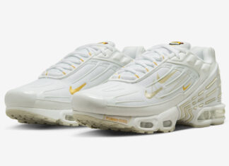 这款Nike Air Max Plus 3带有多个Swooshes和黄色亮点