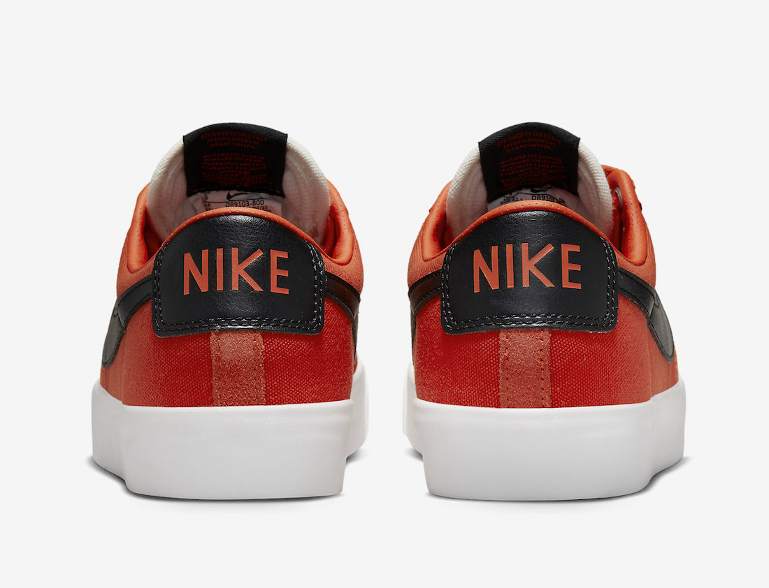 Nike SB Blazer Low GT Orange Black DR9103-800 Release Date