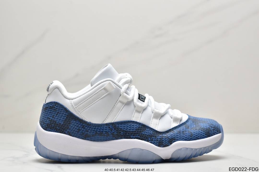 Air Jordan 11 Low SE ” Navy Snakeskin ” AJ11乔11 男子文化篮球鞋 蓝蛇纹 CD6846-102