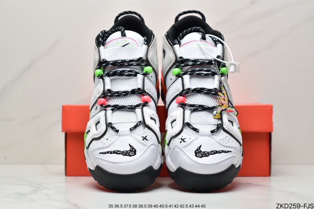 篮球鞋, 实战篮球鞋, Racer - 耐克Air More Uptempo'96'Racer Pinkand Green Strike皮蓬实战篮球鞋