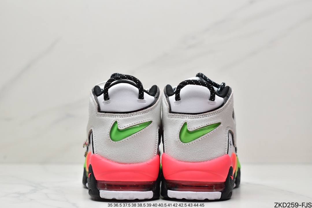 篮球鞋, 实战篮球鞋, Racer - 耐克Air More Uptempo'96'Racer Pinkand Green Strike皮蓬实战篮球鞋