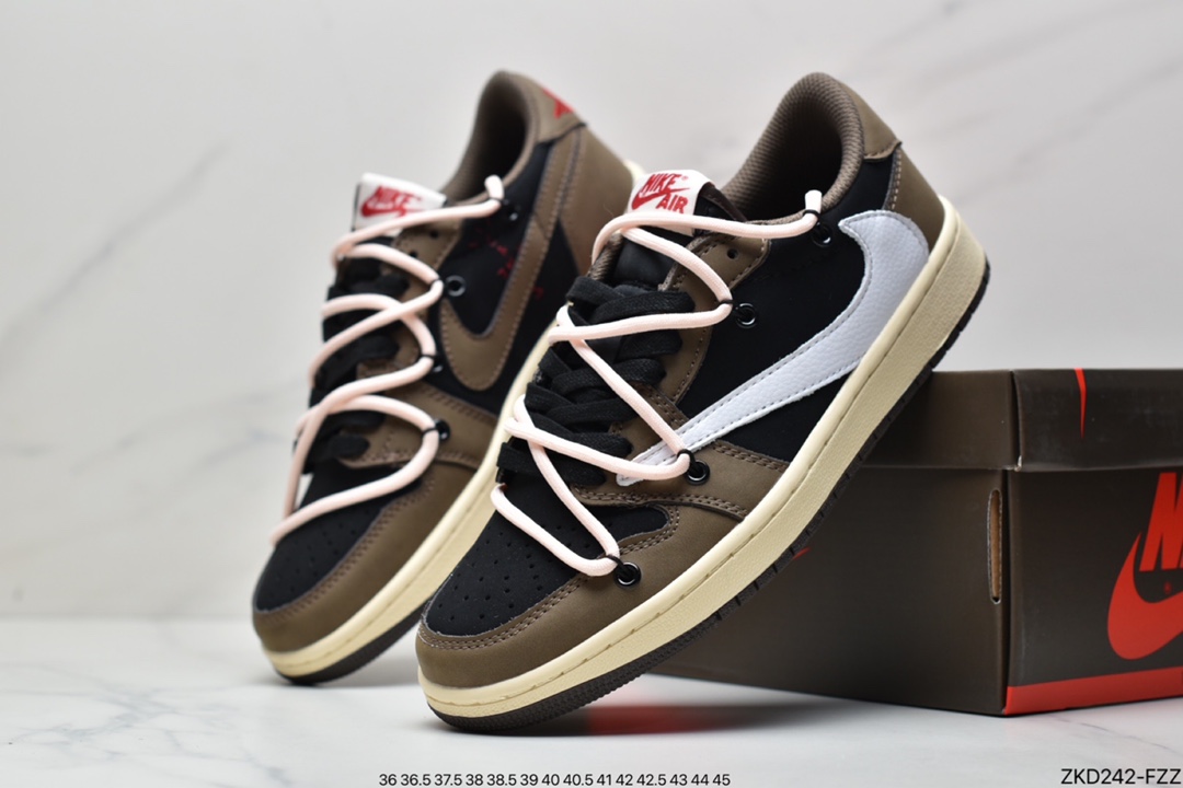 板鞋, 休闲板鞋, Travis Scott, Jordan, Aj1, Air Jordan 1 Low, Air Jordan 1, Air Jordan - Travis Scott x Air Jordan 1 Low AJ1乔1低帮倒钩 TS联名款运动休闲板鞋 CQ4277-003