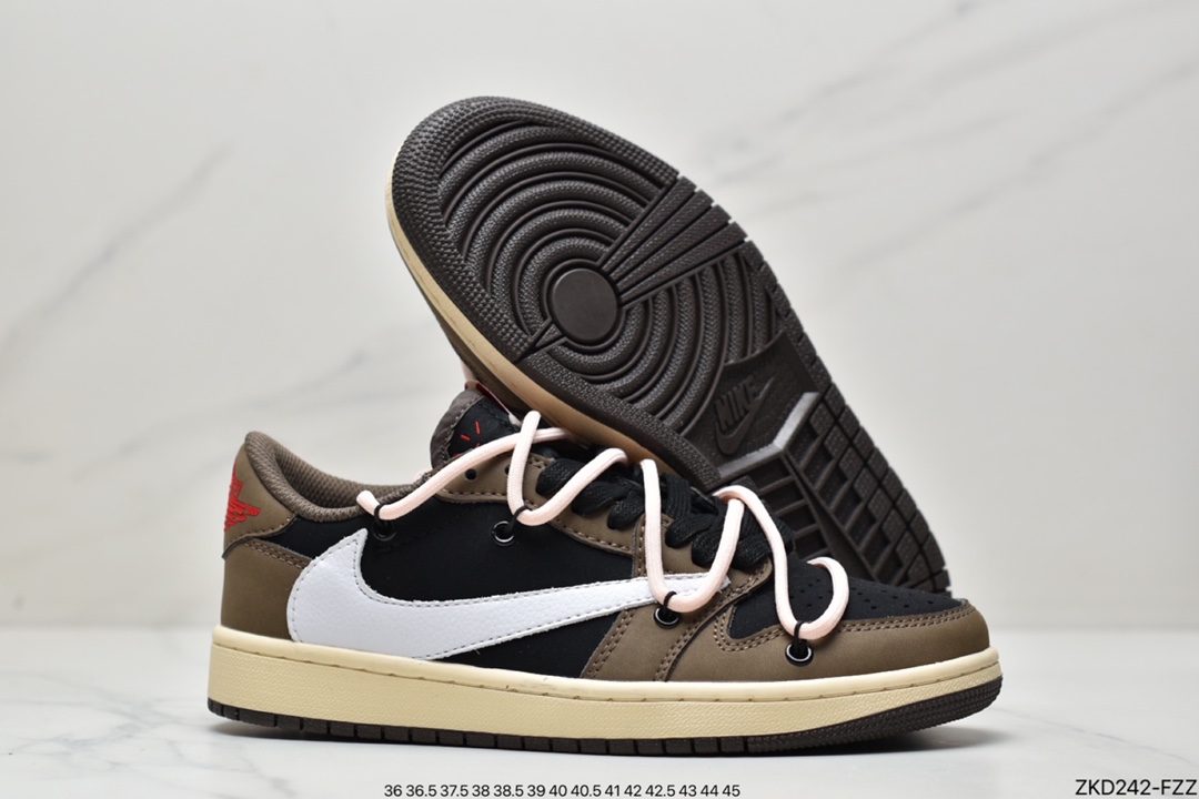 板鞋, 休闲板鞋, Travis Scott, Jordan, Aj1, Air Jordan 1 Low, Air Jordan 1, Air Jordan - Travis Scott x Air Jordan 1 Low AJ1乔1低帮倒钩 TS联名款运动休闲板鞋 CQ4277-003